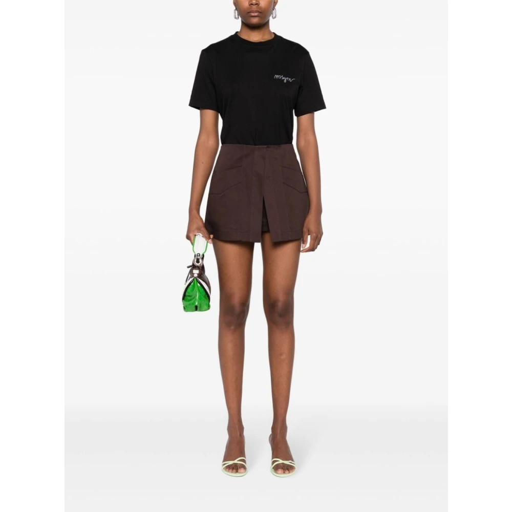 Msgm Zwarte Katoenen Tee Shirt Black Dames