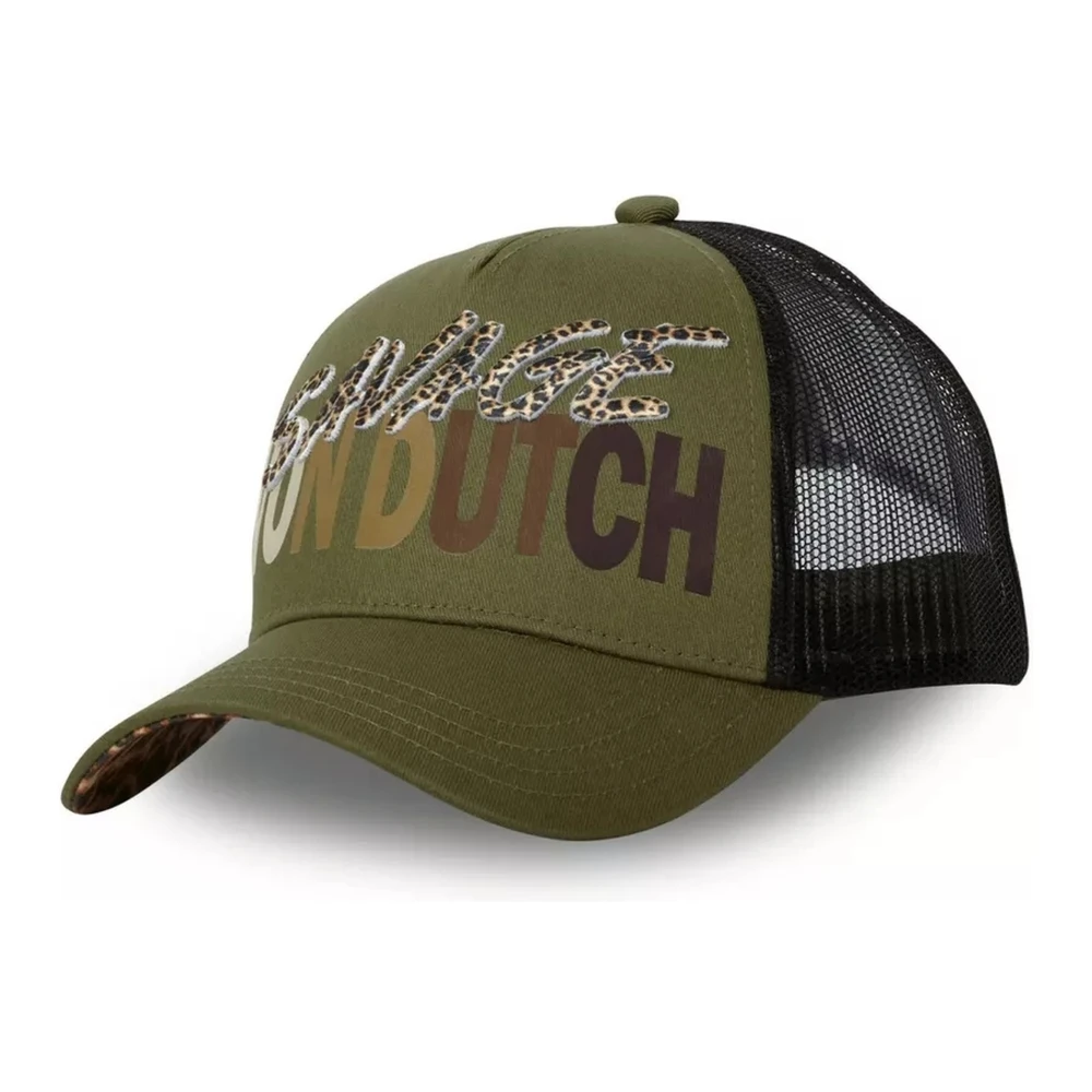 Von Dutch Groene Savage Logo Trucker Cap Green Heren