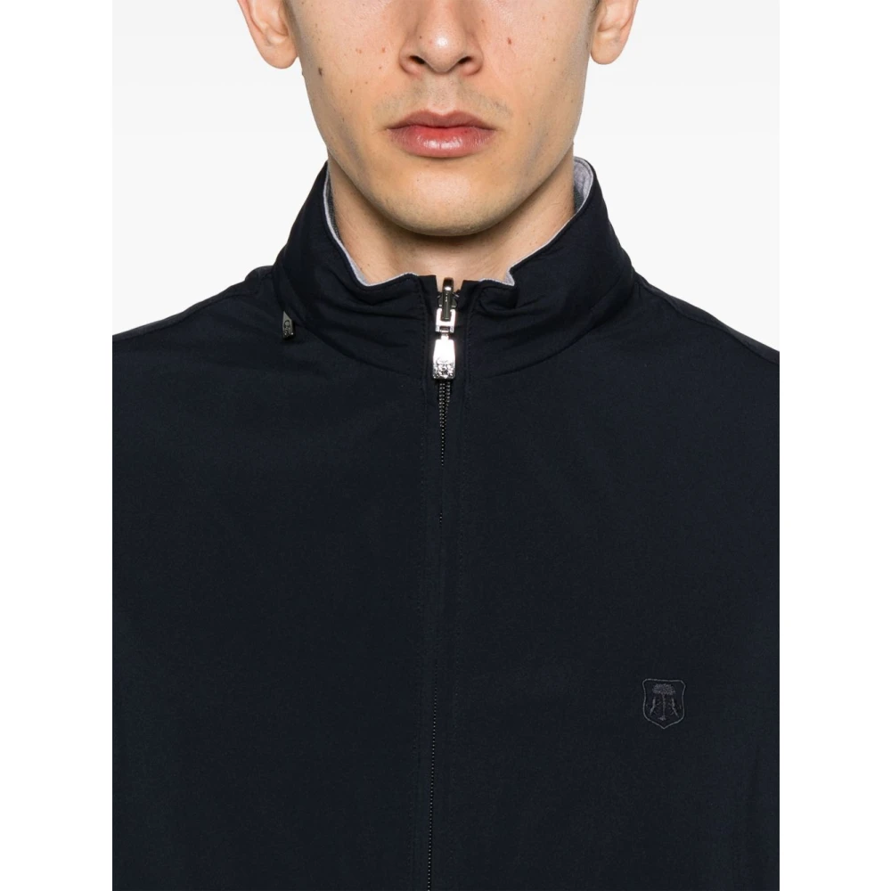 Corneliani Blauwe Gebreide Jas Blue Heren