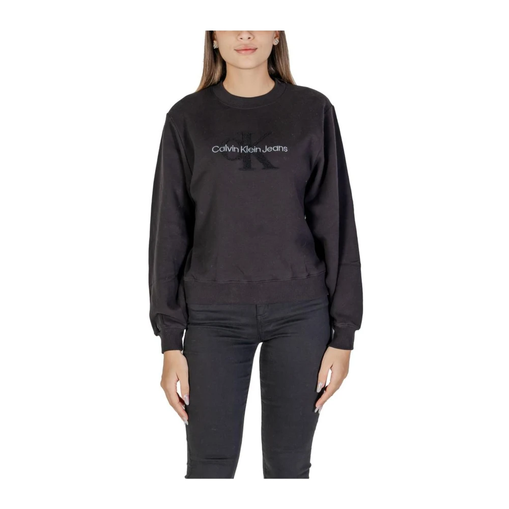Calvin Klein Jeans Klassieke Zwarte Katoenen Trui Black Dames