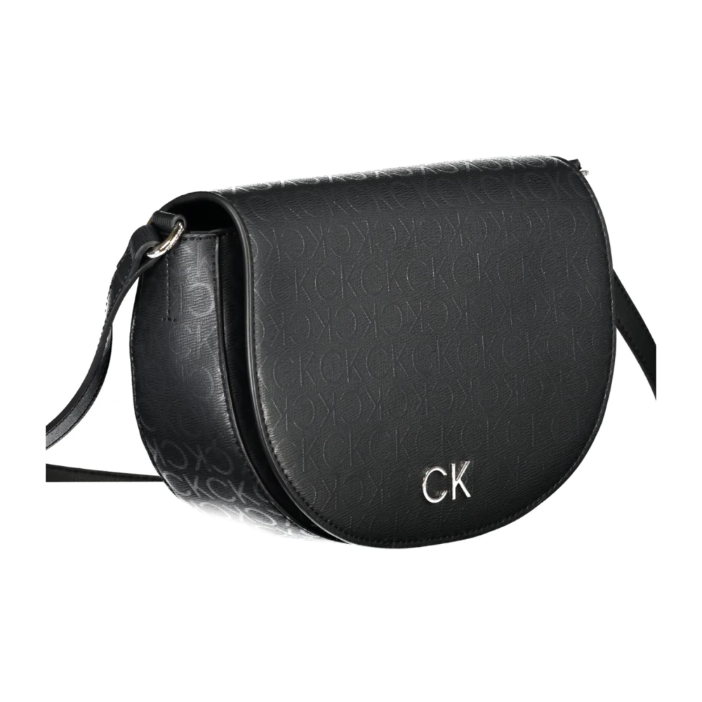 Calvin Klein Zwarte Schoudertas met Binnenzak Black Dames