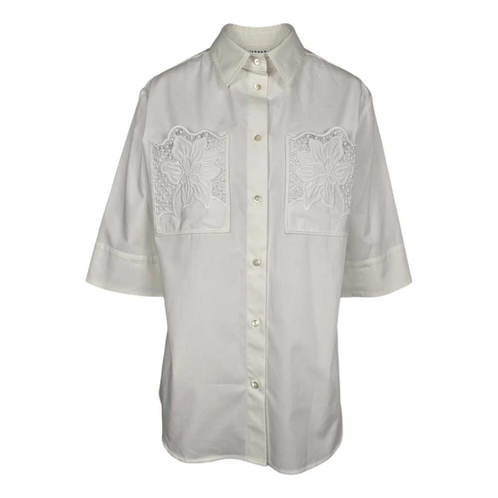 P.a.r.o.s.h. Witte Geborduurde Blouse White Dames