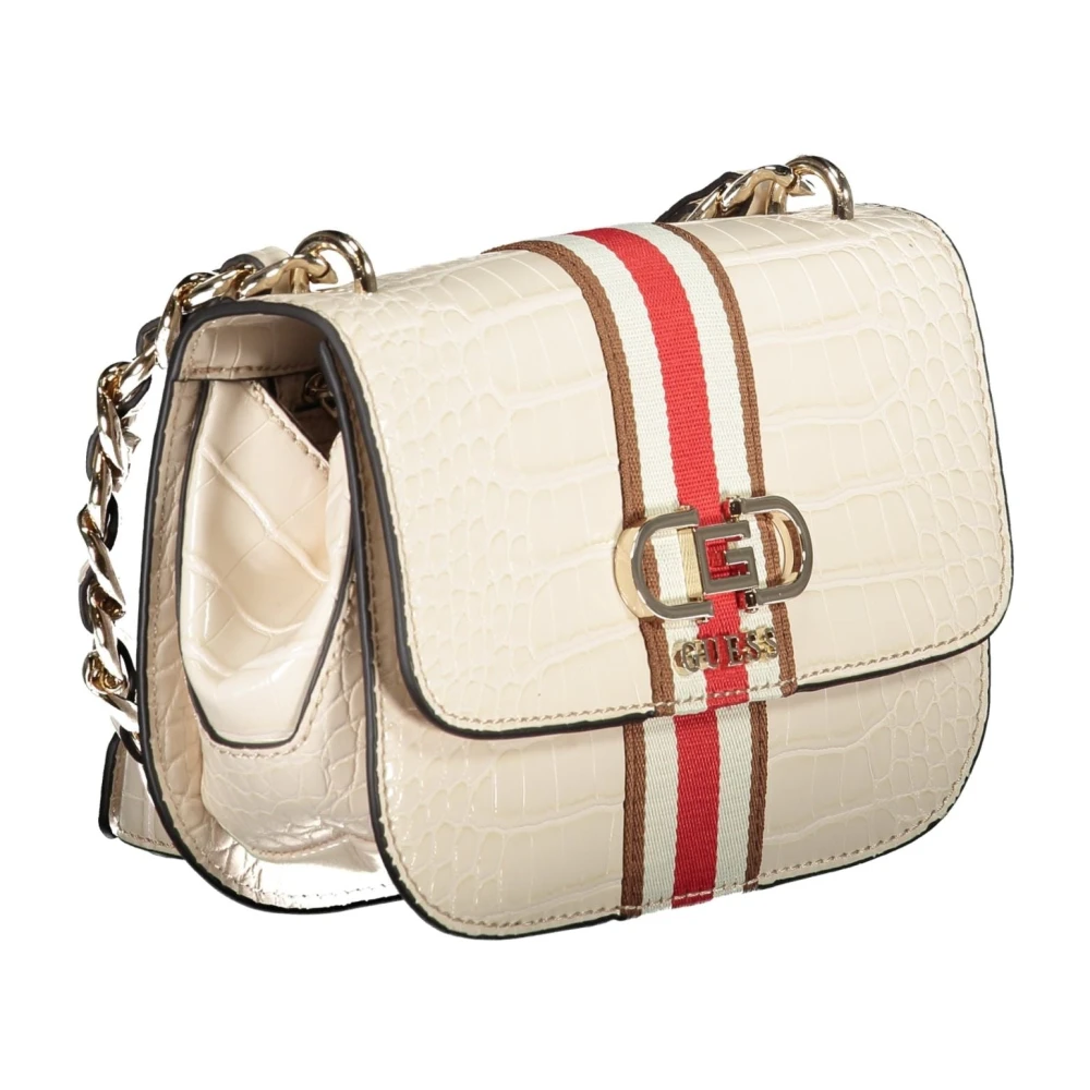 Guess Beige Schoudertas met Kettingriem Beige Dames