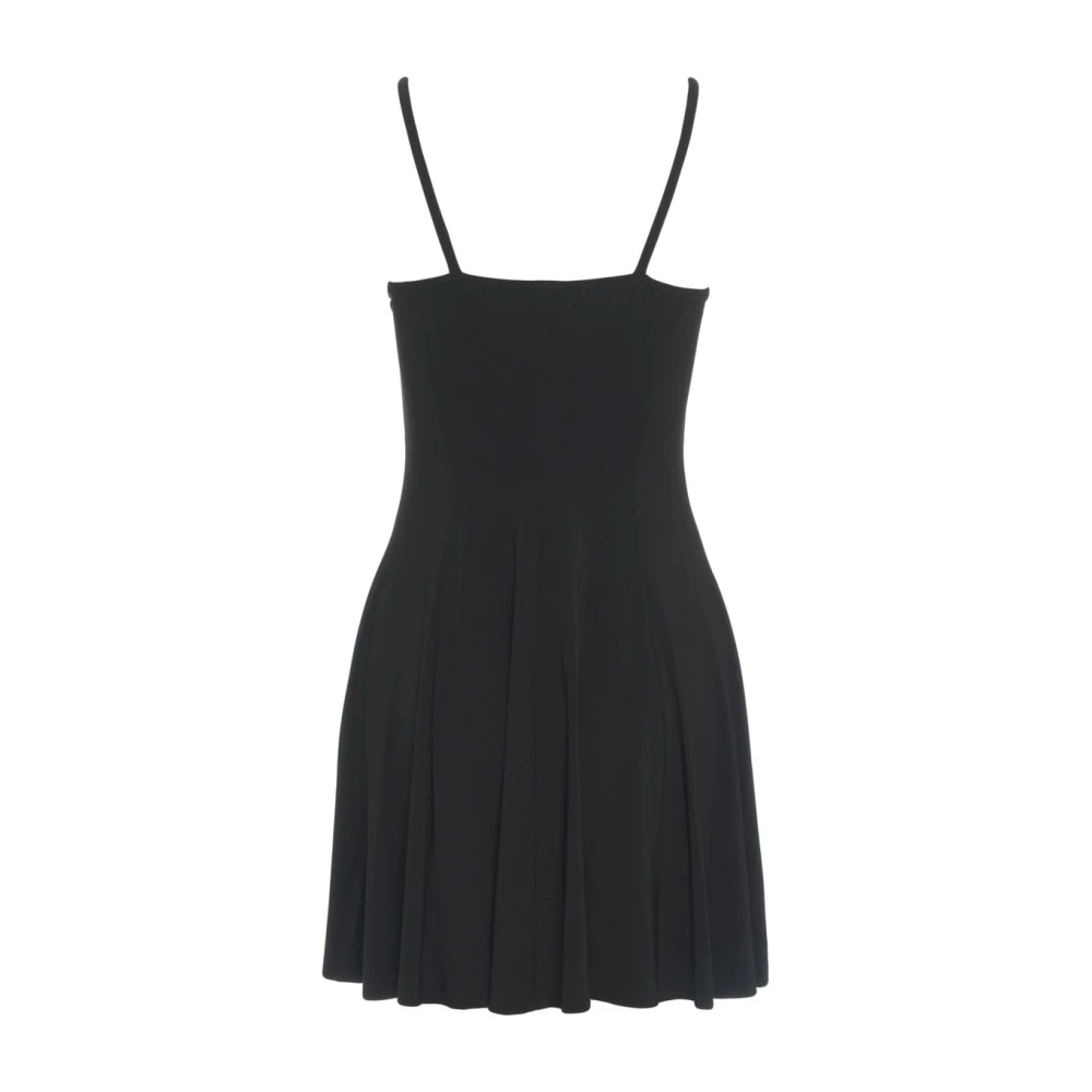 Norma Kamali Zwarte Mini Jurk met Sweetheart Halslijn Black Dames