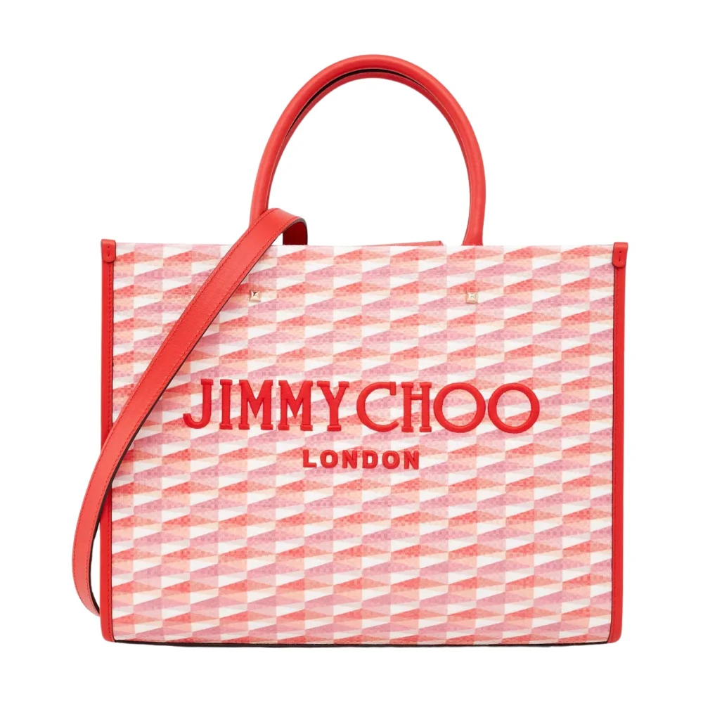 Jimmy Choo Kleurrijke Avenue Medium Tas met Logo Orange Dames