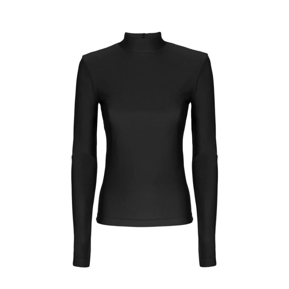 MVP wardrobe Zwart shirt met lange mouwen en hoge hals Black Dames