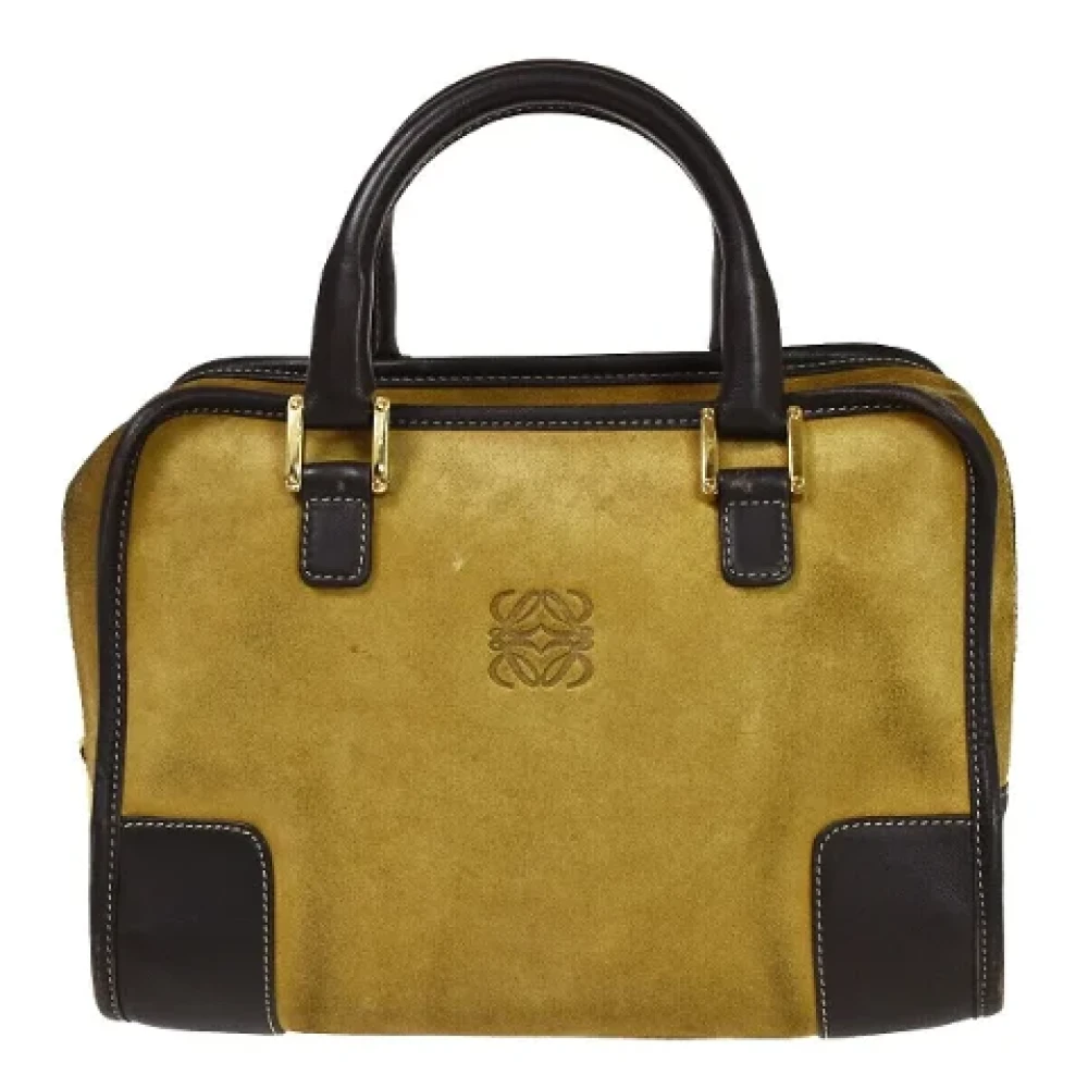 Loewe Pre-owned Suede handbags Yellow Dames