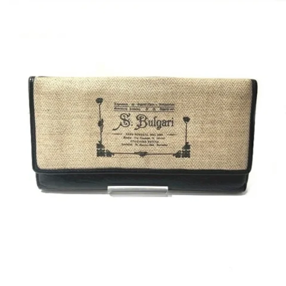 Bvlgari Vintage Pre-owned Leather wallets Beige Dames