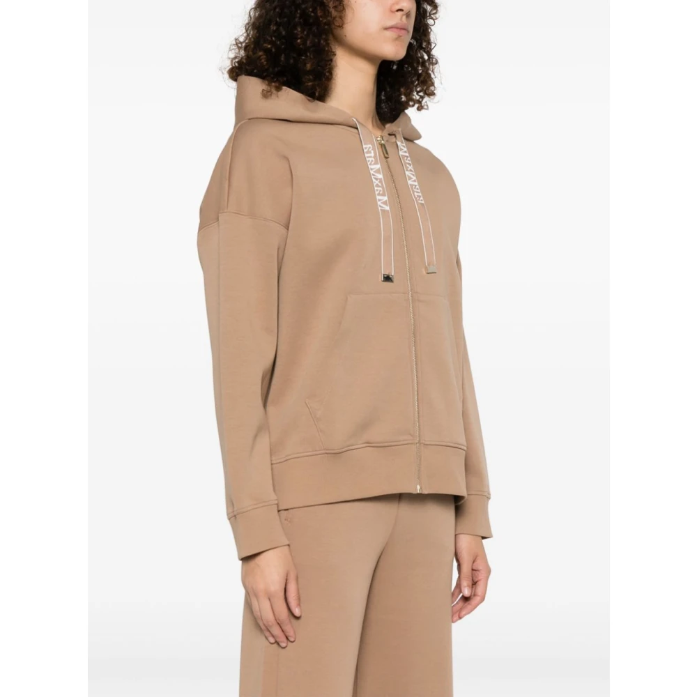 Max Mara Kameelbruine hoodie met ritssluiting aan de voorkant Brown Dames