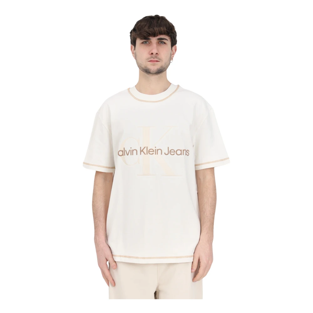 Calvin Klein Jeans Witte T-shirts en Polos voor heren White Heren