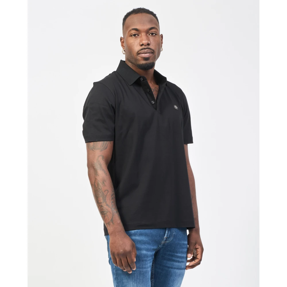 Hugo Boss Zwarte Polo Shirt met Monogram Patch Black Heren