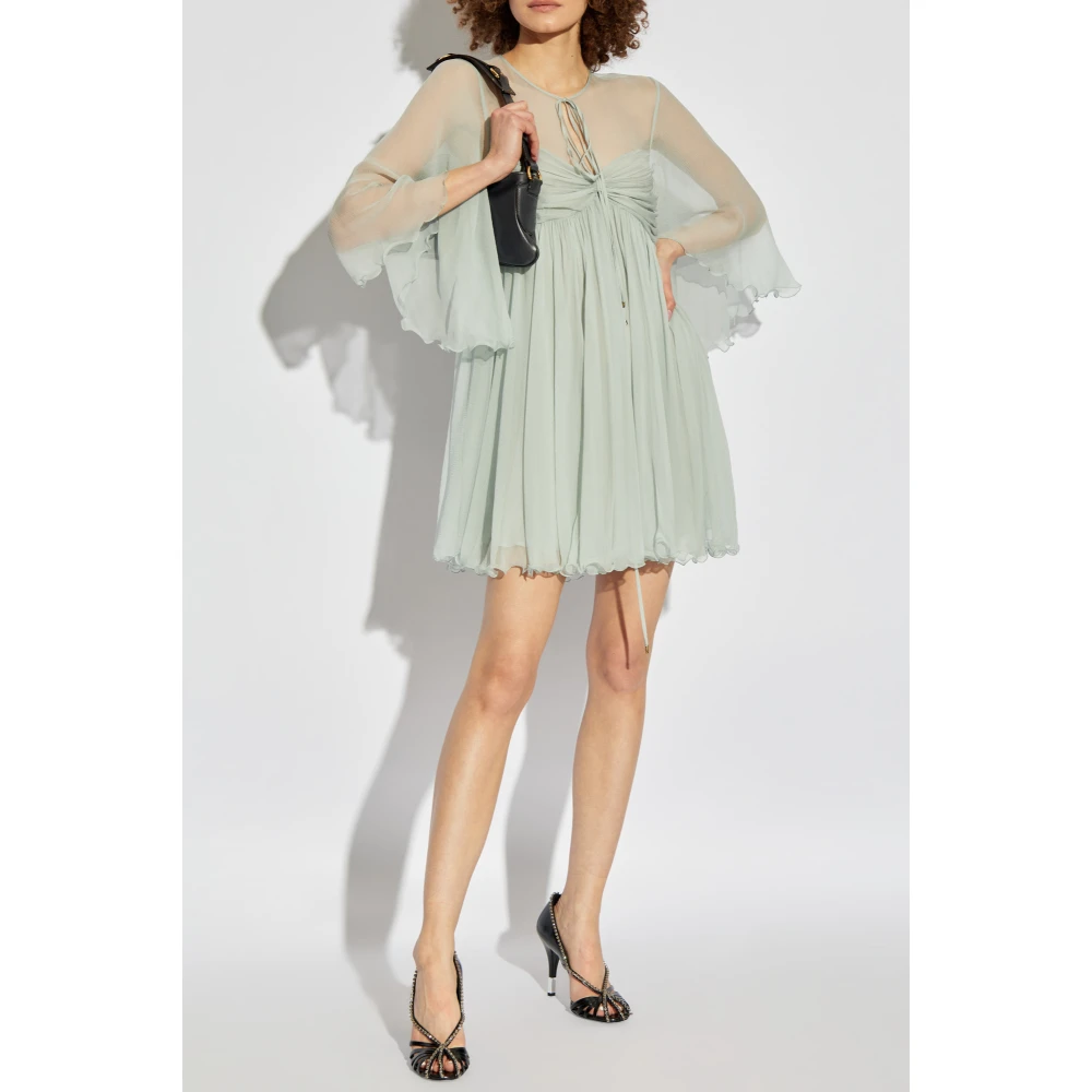 Chloé Zijden jurk met drapering Blue Dames