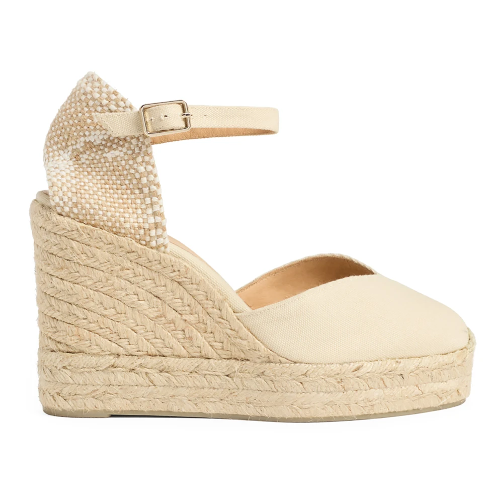 Castañer Women's Beige Chiarita/8Ed/001 11 Cm Wedges