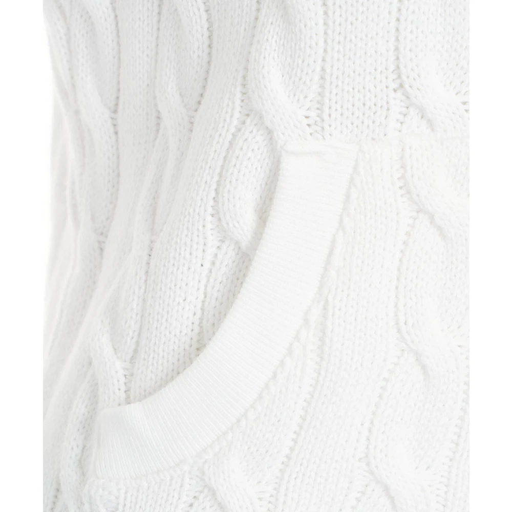 Polo Ralph Lauren Witte Cable Knit Cardigan Sweatshirt White Dames