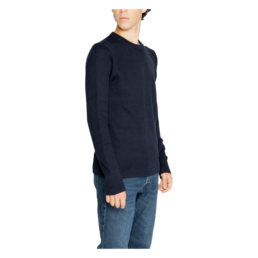 jack & jones Blauwe Gebreide Ronde Hals Trui Mannen Blue Heren