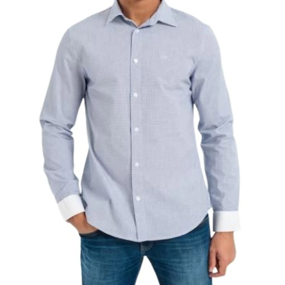 Armani Exchange Stijlvolle Overhemden Blue Heren