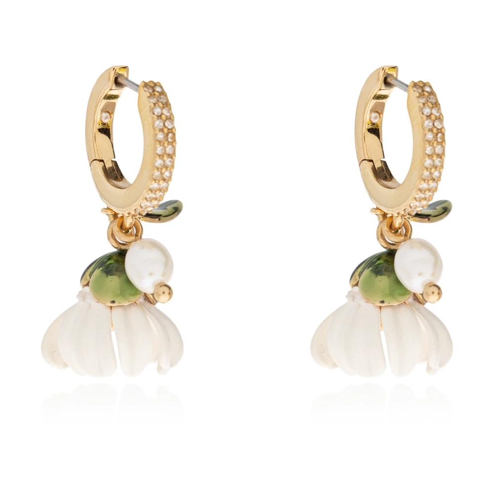 Marc Jacobs Women's Yellow Rooted Daisy Hoop Earrings