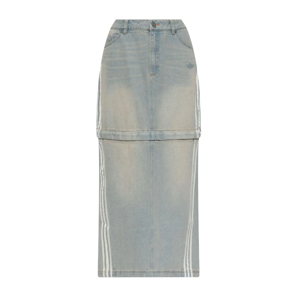 Adidas Denim Rok met Strepen Blue Dames
