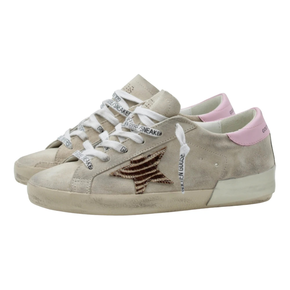 Golden Goose Zebra Star Sneaker Beige, Dam