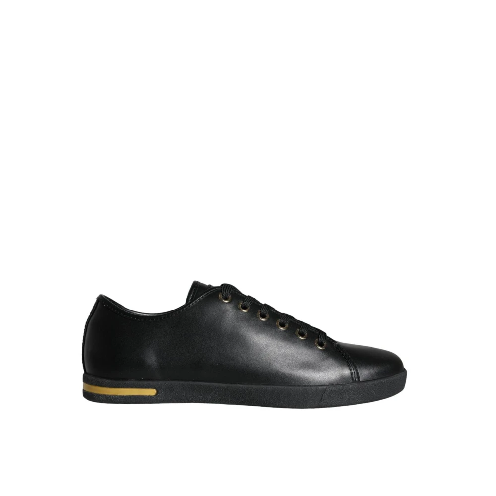 Dolce & Gabbana Leren Sneaker Laag-Top Dames Schoenen Zwart