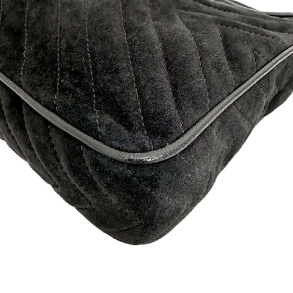 Chanel Vintage Pre-owned Suede shoulder-bags Black Dames