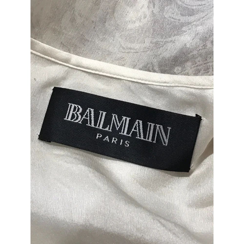 Balmain Pre-owned Silk tops White Dames