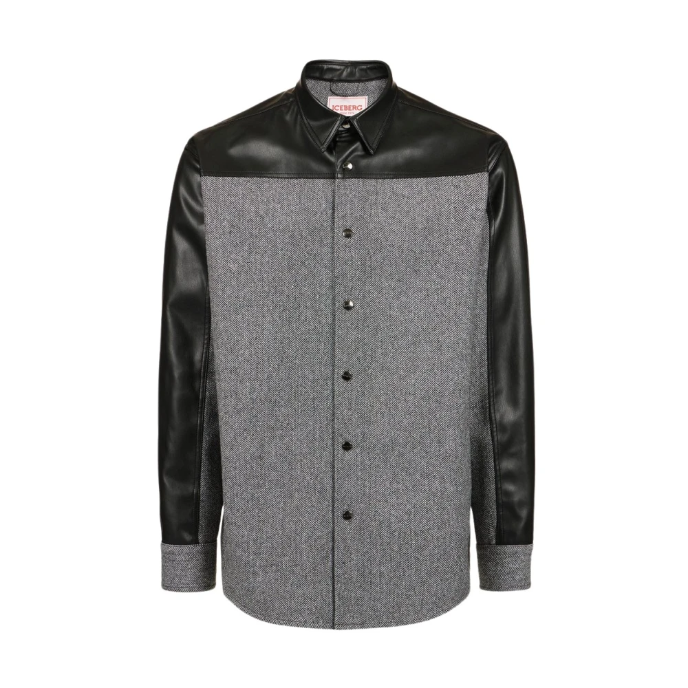 Iceberg Overhemd met relaxte pasvorm in een mix van stoffen Multicolor Heren