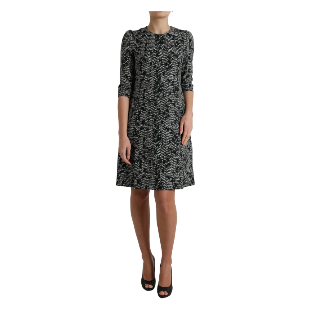 Dolce & Gabbana Black Chevron Polyester Shift Mini Dress - Female - Short Dresses - S - Dresses