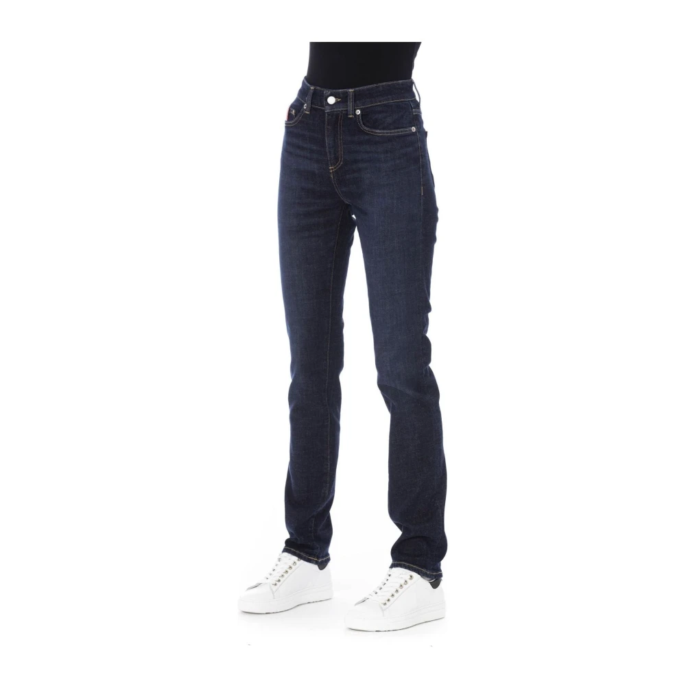 Baldinini Regular Jeans met Logoknoop Blue Dames