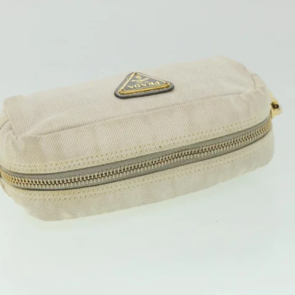 Prada Vintage Pre-owned Canvas pouches White Dames