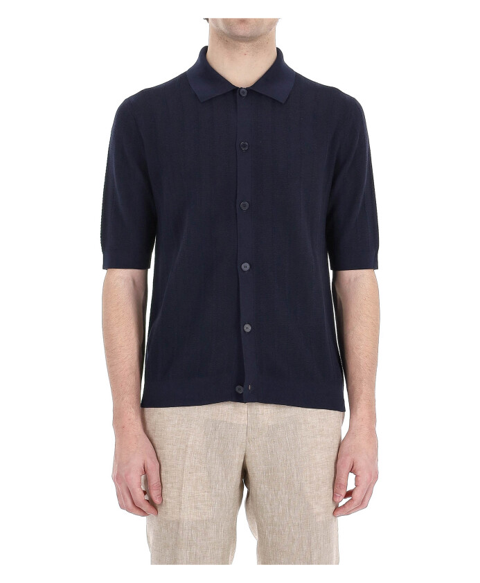 polo-en-coton-bleu