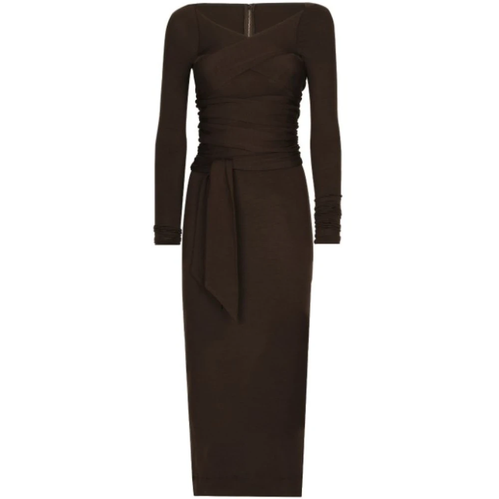 Dolce & Gabbana Women's Brown Midi Dresses, M, Midi Dress