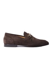 Dunkelbraune Wildleder Horsebit Loafers