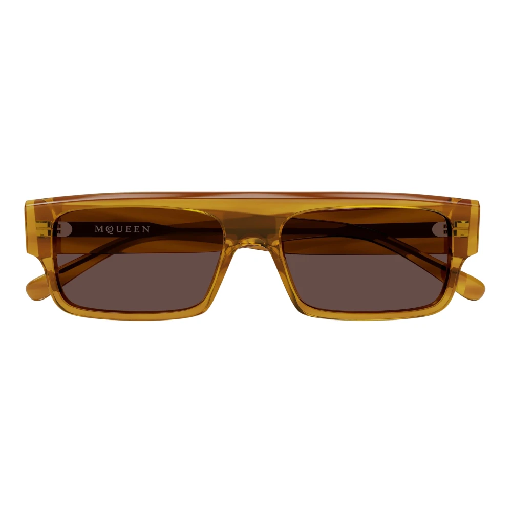 Alexander Mcqueen Rectangle Sunglasses - Male - Sunglasses - Brown - One Size - Accessories