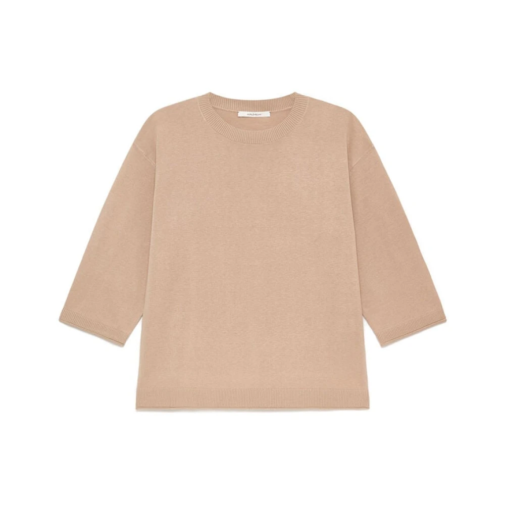 Maliparmi Women's Beige Round-Neck Knitwear, Xl, Colours Of The World Jumper