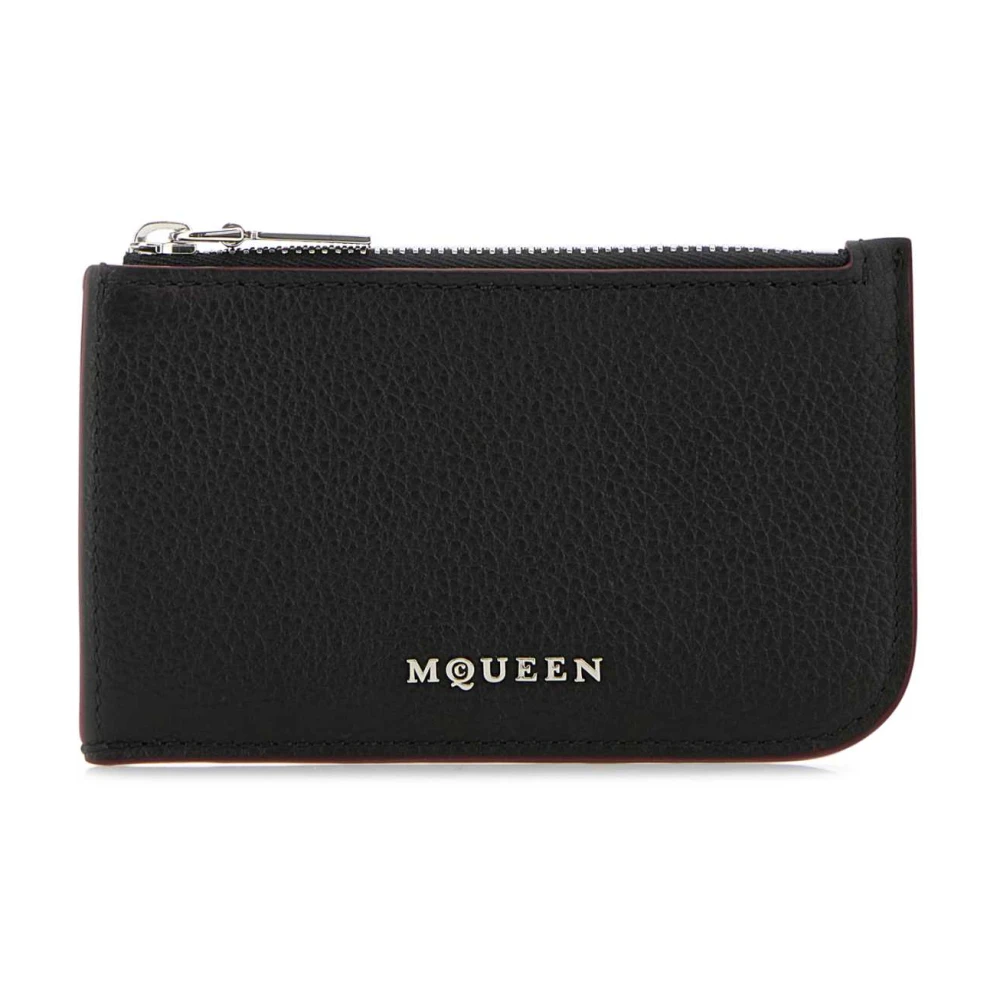 Alexander Mcqueen Men's Black Wallets & Cardholders, One Size, Stylish Leather Card Holder
