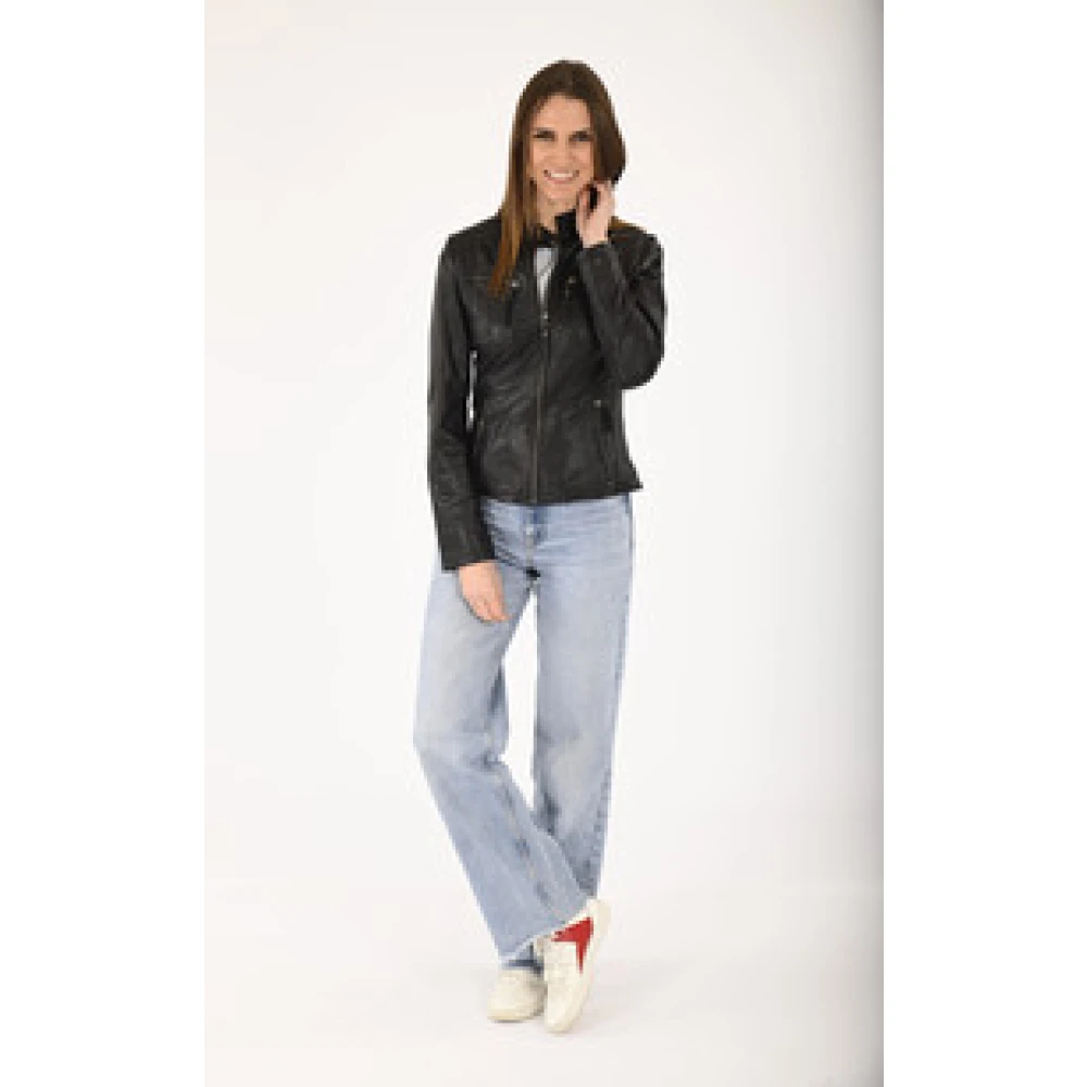 La Canadienne Zwarte lamsvacht jas Black Dames