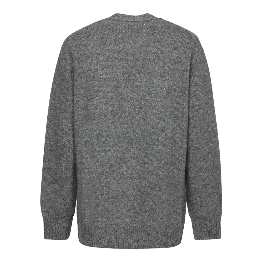 Maison Margiela Grijze V-hals Vest Sweater Aw24 Gray Heren