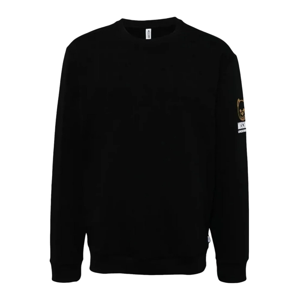 Moschino Hoodloze Sweatshirt Katoen Elastaan Samenstelling Black Heren