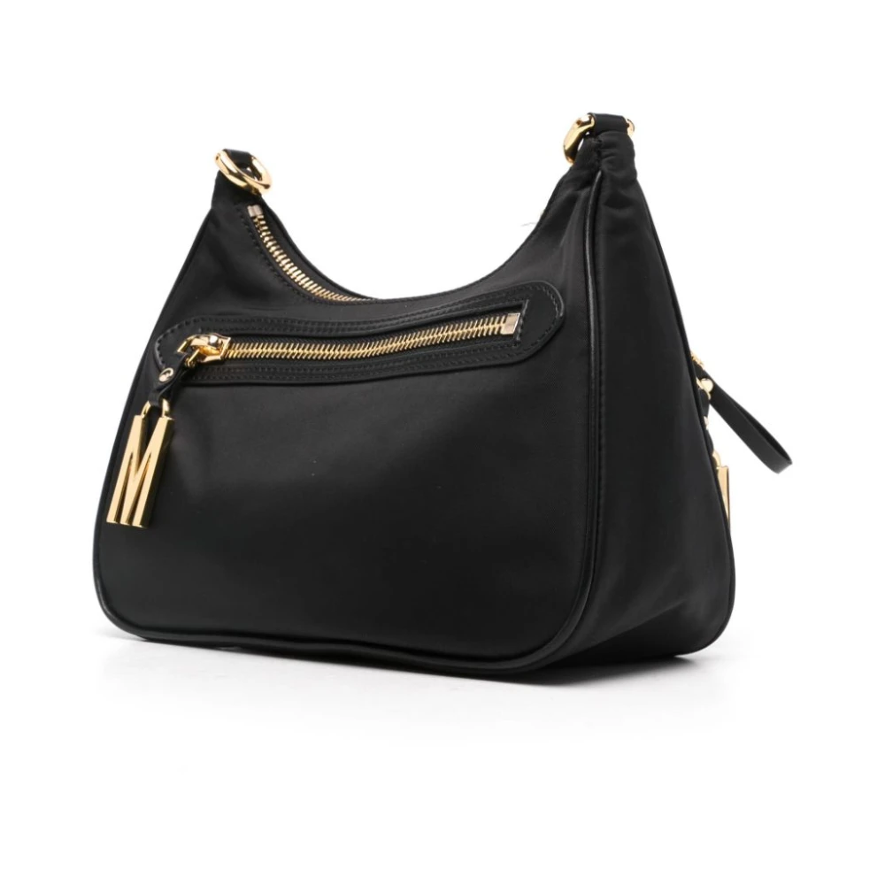 Moschino Zwarte gestructureerde schoudertas Black Dames