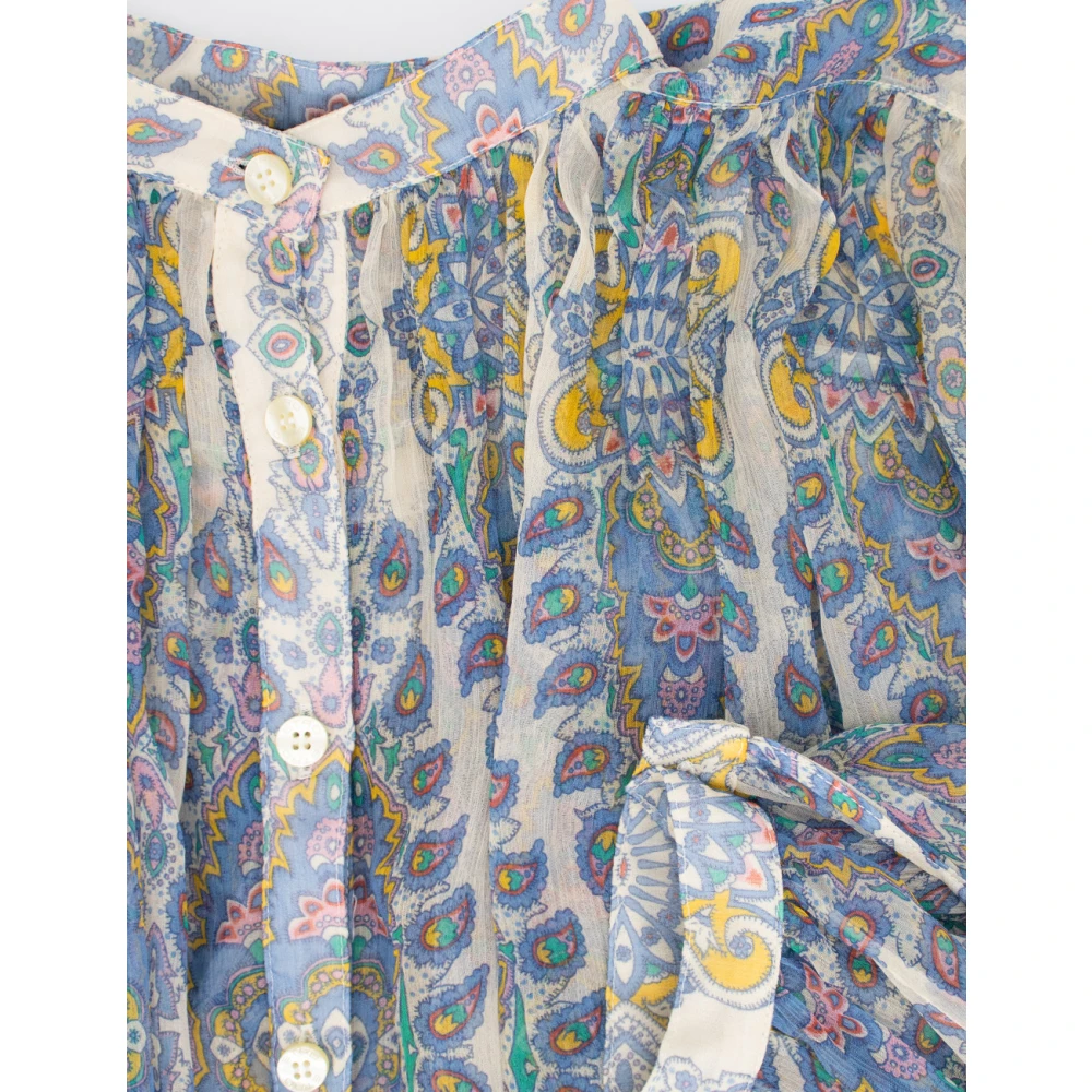 ETRO Zijden Voile Paisley Print Blouse Multicolor Dames