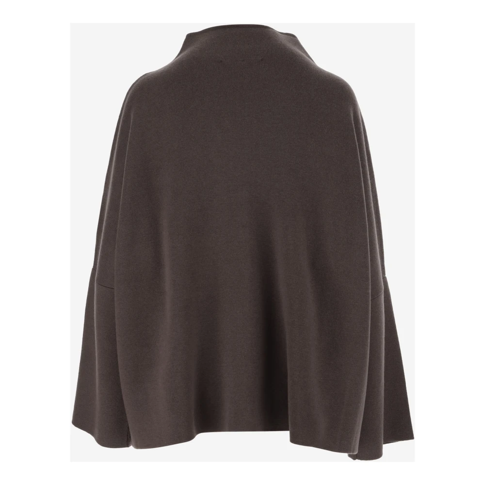 Wild Cashmere Wollen Blend Hoge Kraag Jas Brown Dames