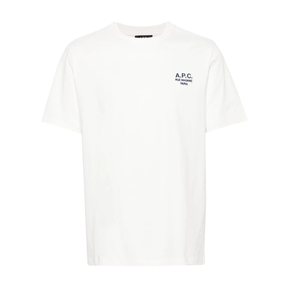 A.p.c. Witte Grand T-shirt met Logo Print White Dames