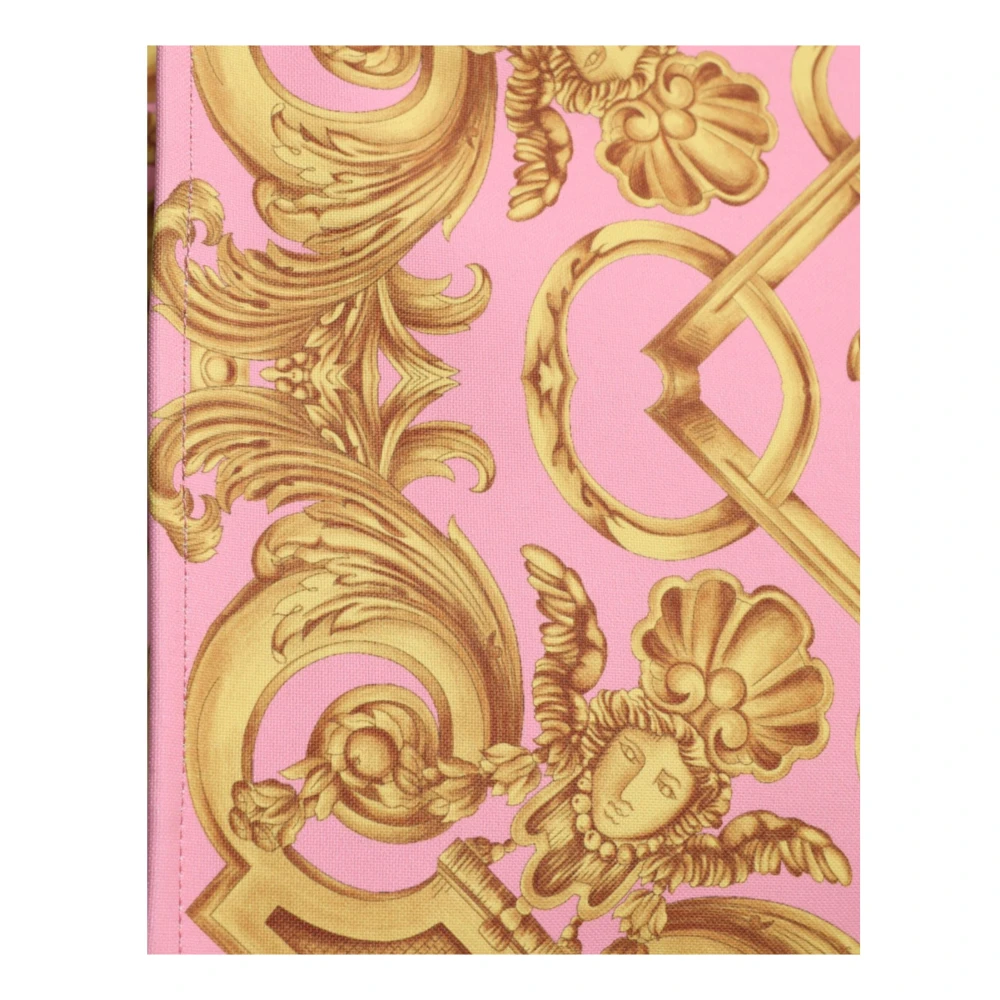 Versace Roze Bedrukte Leren Tote Tas Pink Dames