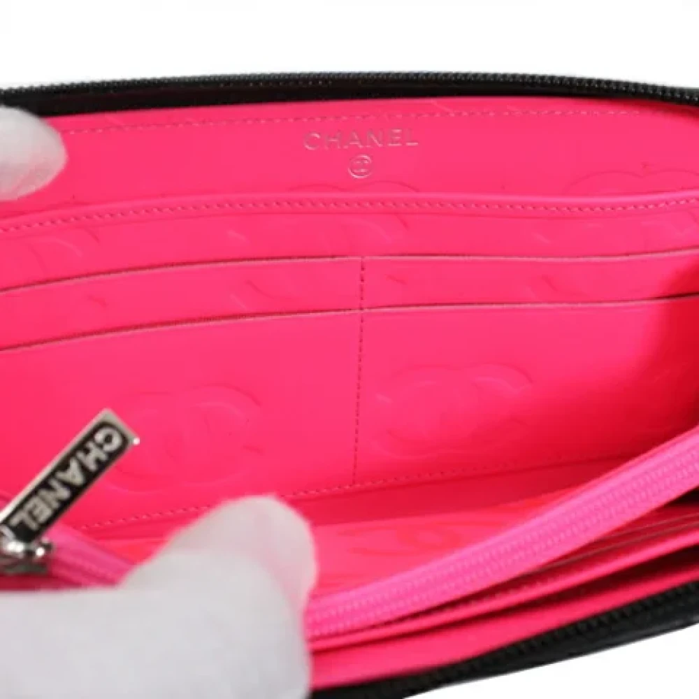 Chanel Vintage Pre-owned Leather wallets Black Dames