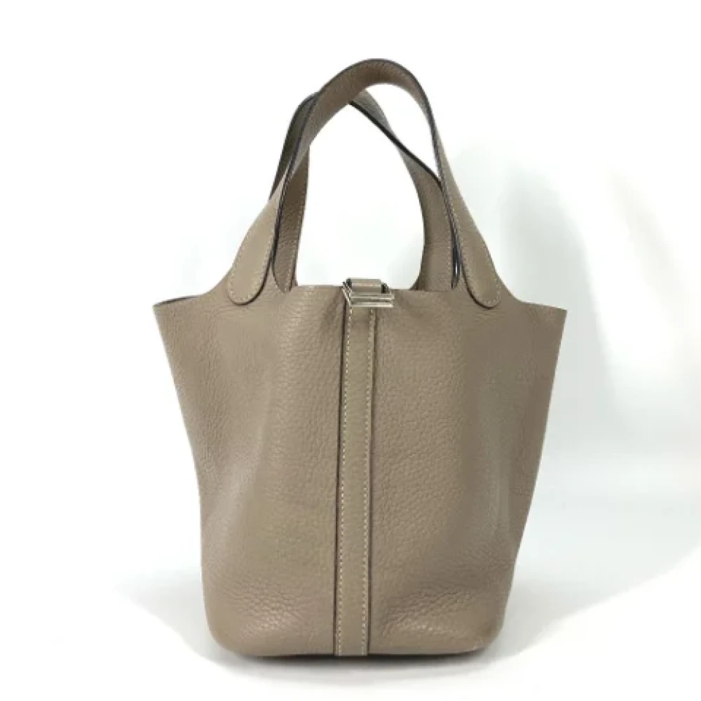 Hermès Vintage Pre-owned Leather handbags Gray Dames