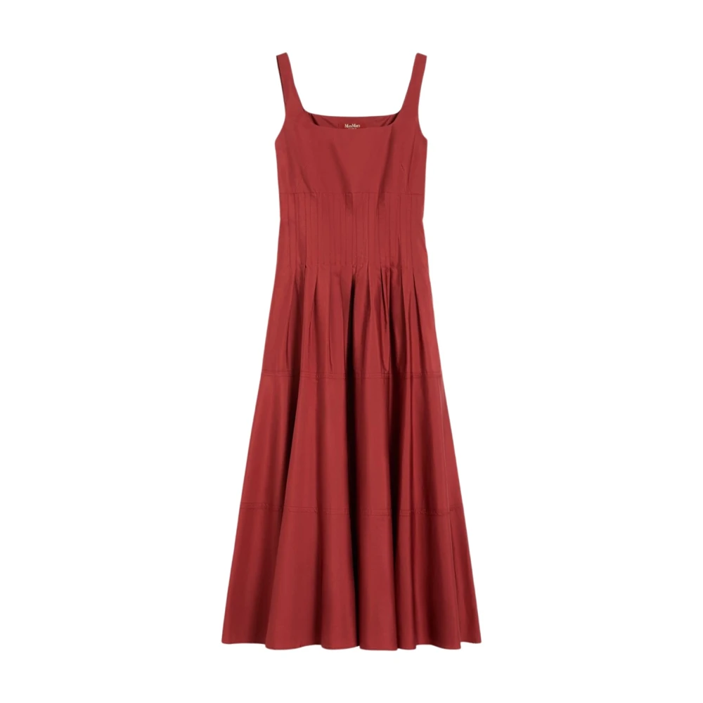 Max Mara Studio Women's Red Feltre Poplin Dress - Maxi Dresses - 2XS - Dresses