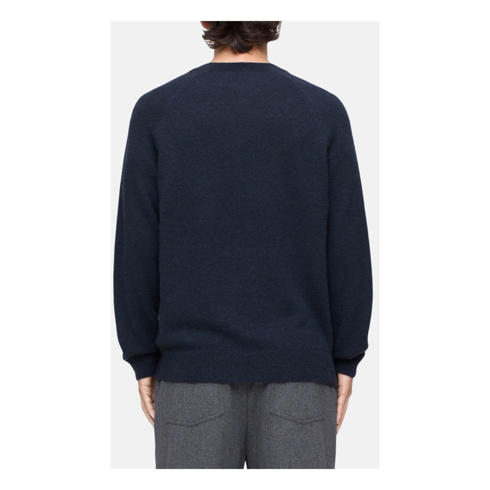 closed Wollen Bouclé Raglan Crewneck Sweater Blue Heren