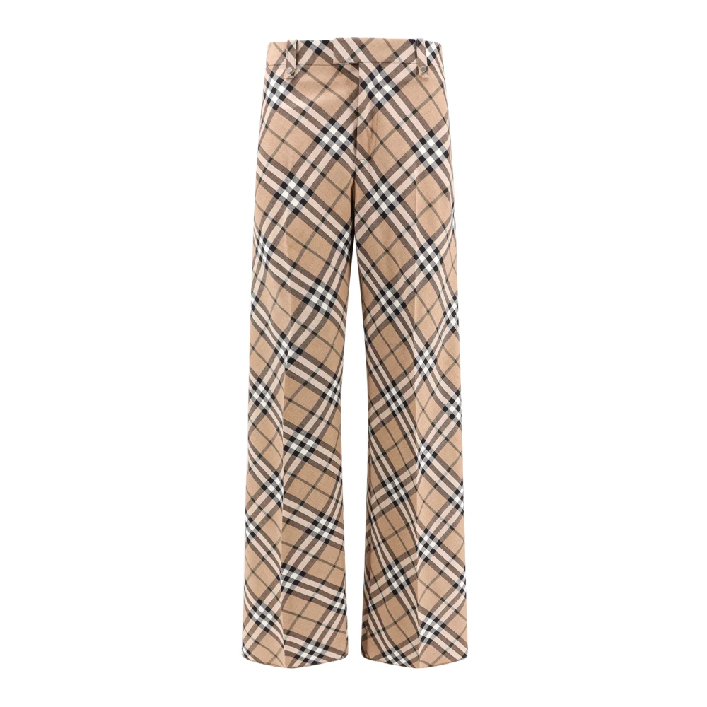 Burberry Beige Wijde Pijp Broek Aw24 Beige Heren