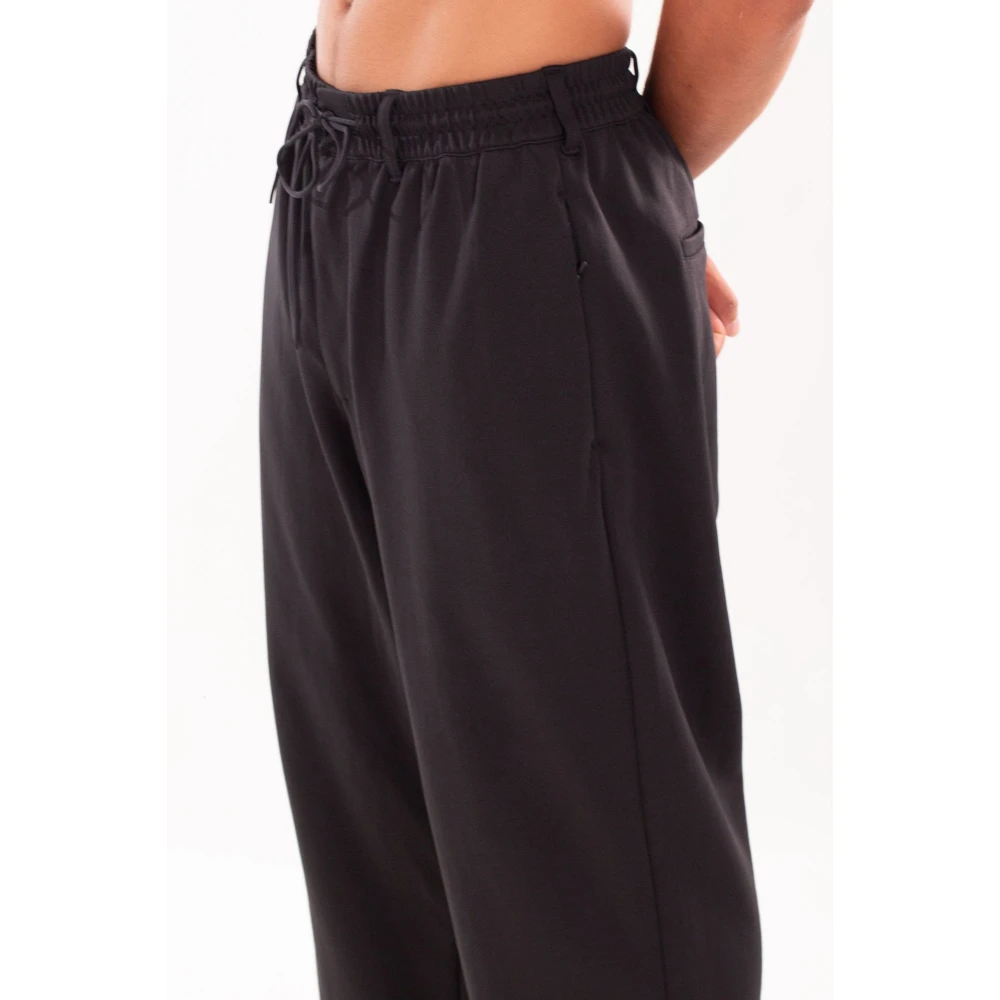 Y-3 Zwarte losse trackpants met 3 strepen Black Heren